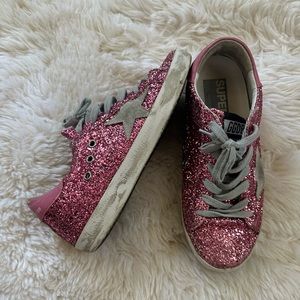 Golden Goose pink glitter sneakers